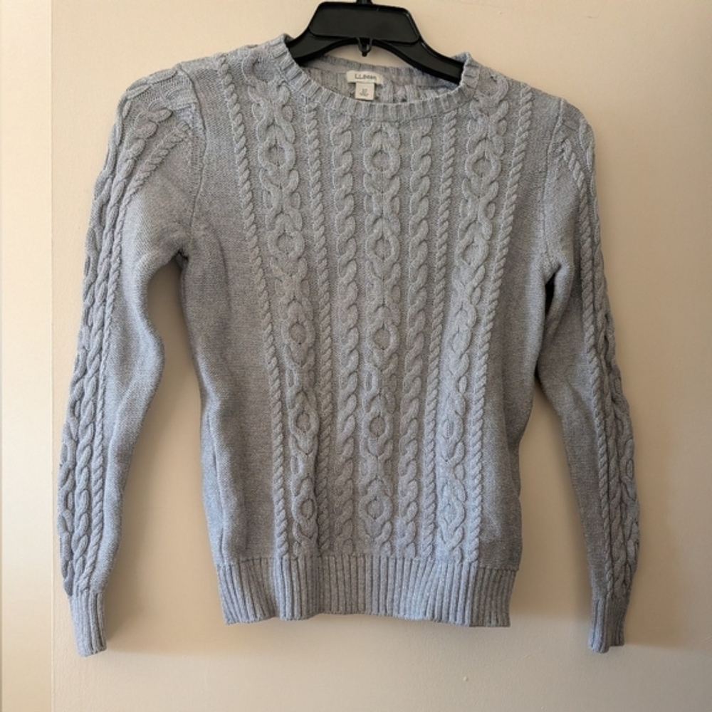 Light Gray Cable Knit Sweater